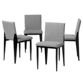 Ensemble de 4 chaises de salle à manger Bishop en tissu industriel et métal