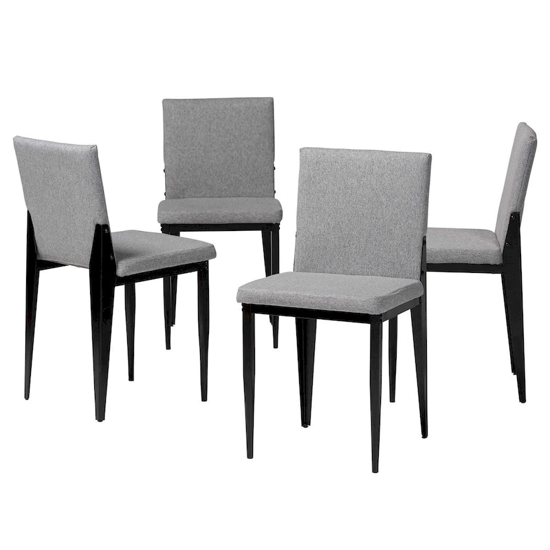 Ensemble de 4 chaises de salle à manger Bishop en tissu industriel et métal
