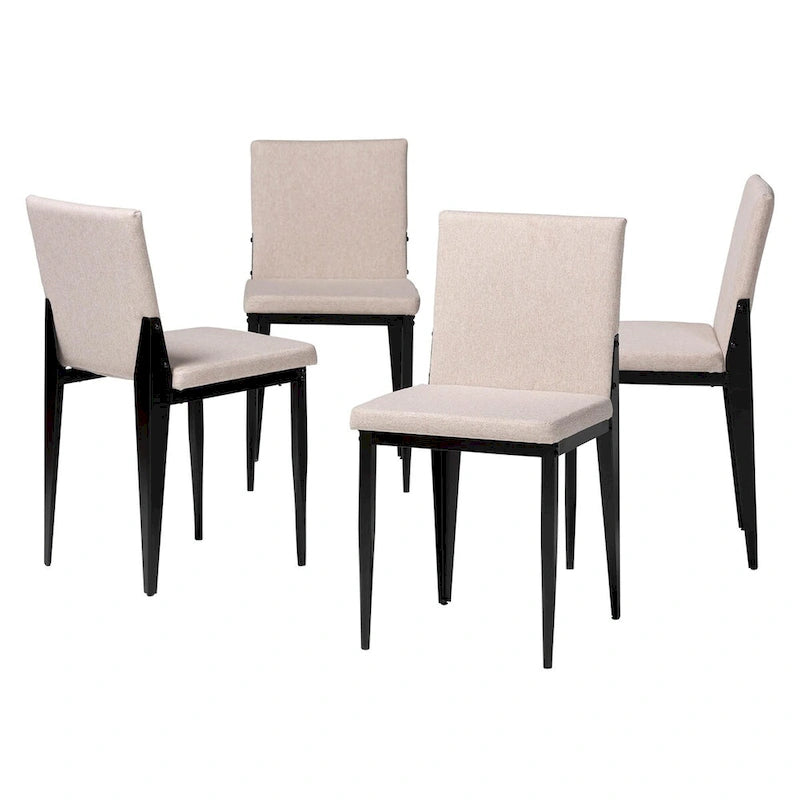Ensemble de 4 chaises de salle à manger Bishop en tissu industriel et métal