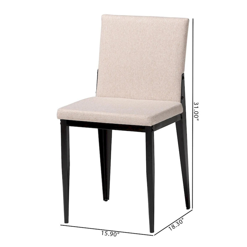 Ensemble de 4 chaises de salle à manger Bishop en tissu industriel et métal