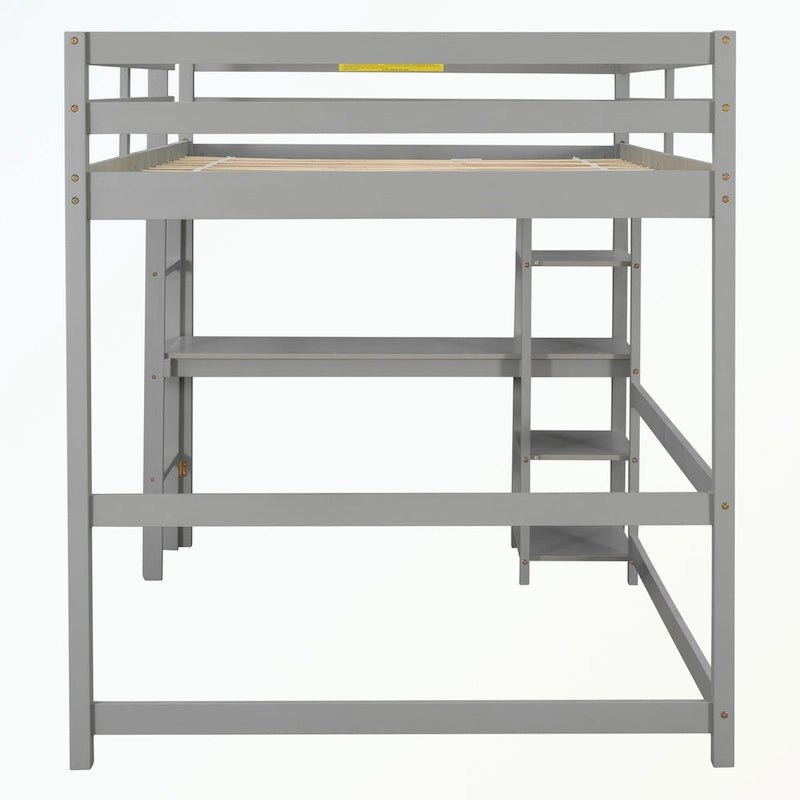 Lit mezzanine complet avec bureau et étagères