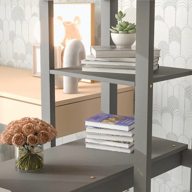 Lit mezzanine complet avec bureau et étagères