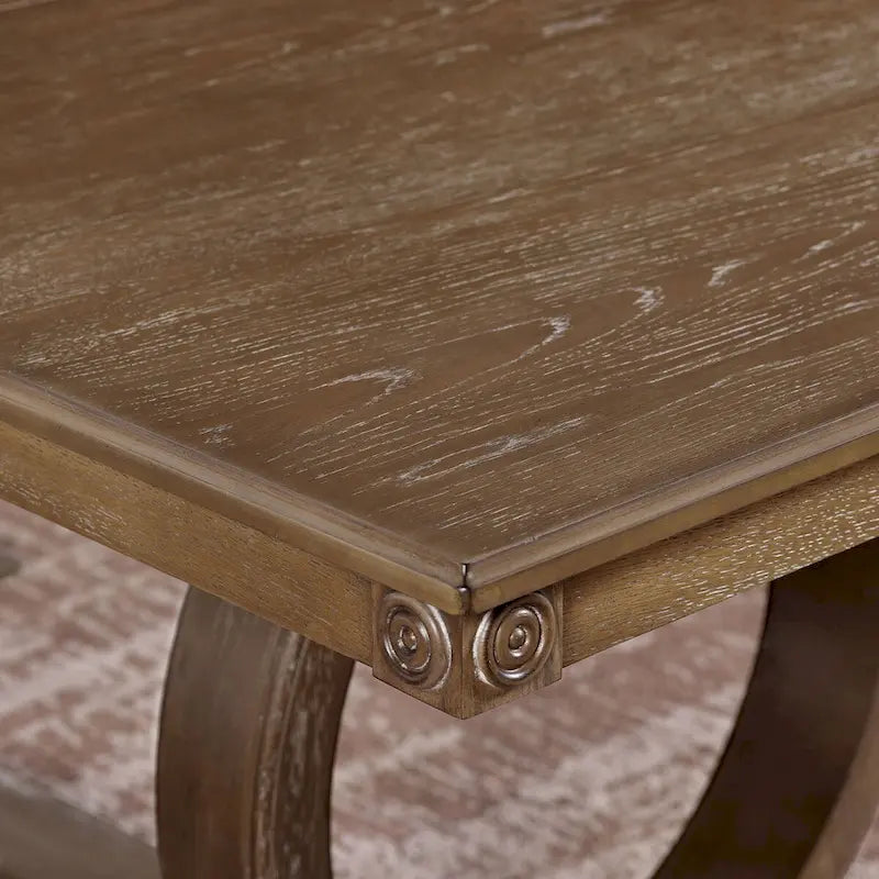 Table à manger extensible Agio de 213 cm, transitionnelle, marron, par Furniture of America
