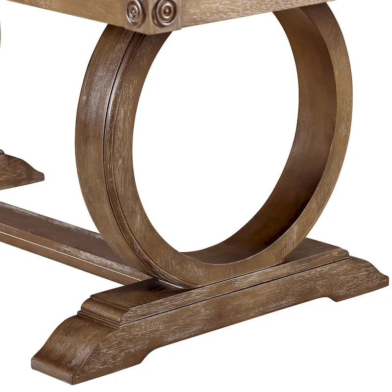 Table à manger extensible Agio de 213 cm, transitionnelle, marron, par Furniture of America