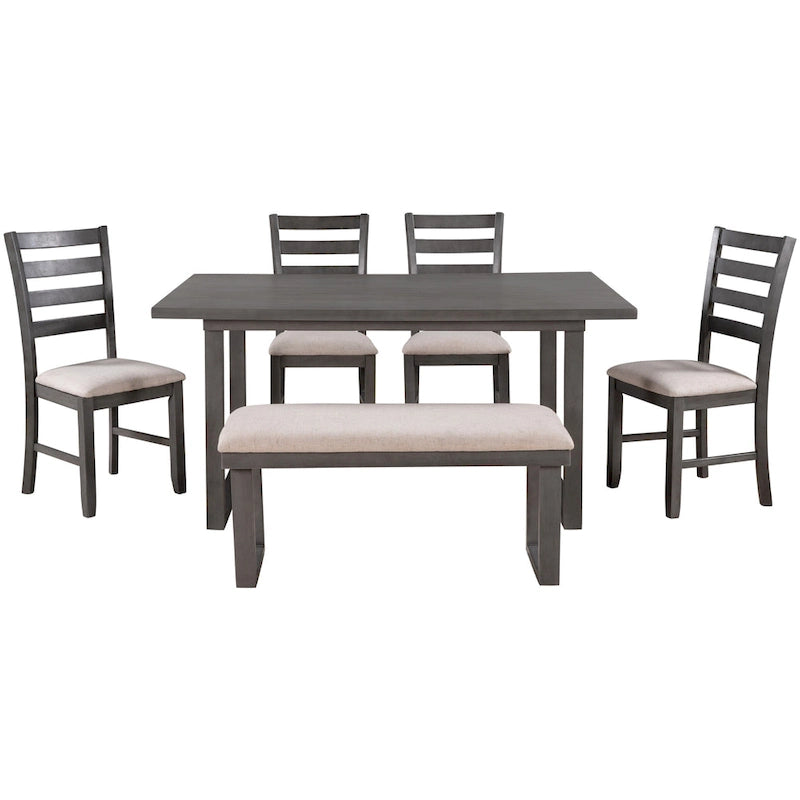 Ensemble de salle à manger 5 pièces de style ferme Table rectangulaire Chaise