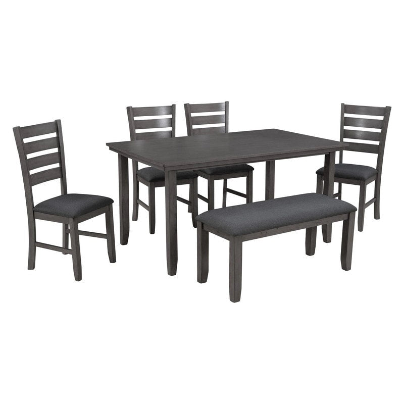 Ensemble de salle à manger 5 pièces de style ferme Table rectangulaire Chaise