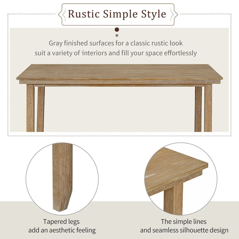 Ensemble de salle à manger 5 pièces de style ferme Table rectangulaire Chaise
