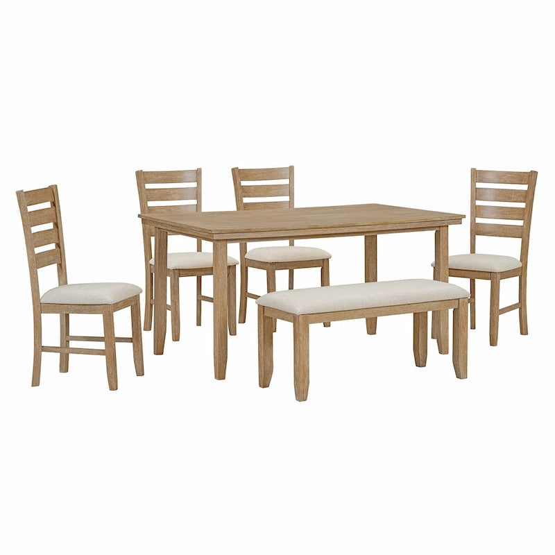 Ensemble de salle à manger 5 pièces de style ferme Table rectangulaire Chaise