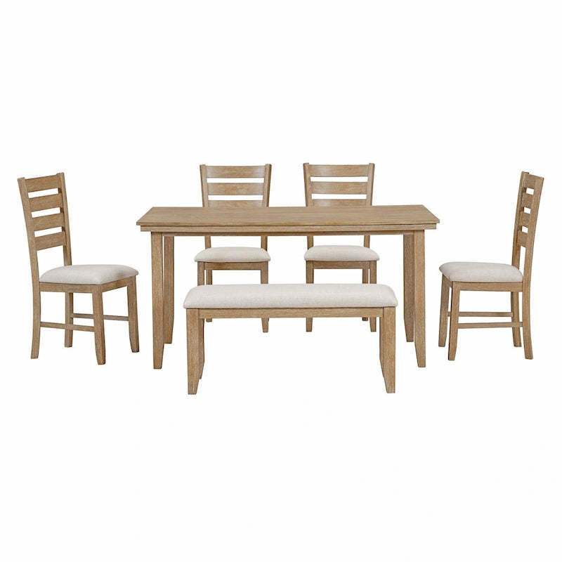 Ensemble de salle à manger 5 pièces de style ferme Table rectangulaire Chaise