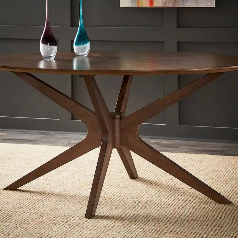 Table de salle à manger ovale Rondo à finition noyer par iNSPIRE Q Modern