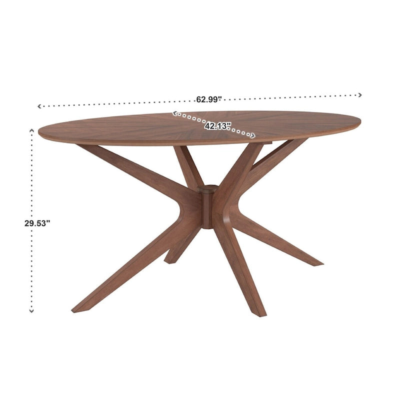 Table de salle à manger ovale Rondo à finition noyer par iNSPIRE Q Modern