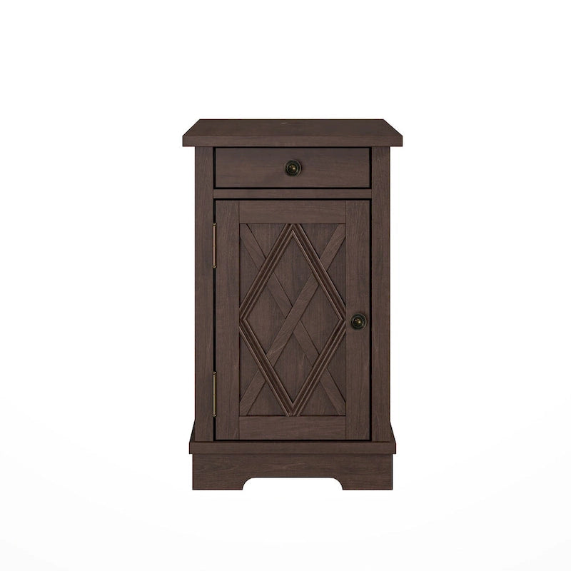 Table de chevet avec ports USB et rangement intégrés - Hauteur 58,4 cm