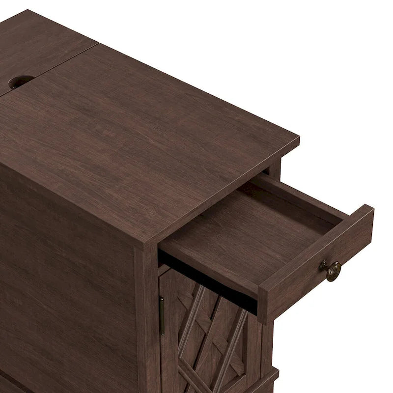 Table de chevet avec ports USB et rangement intégrés - Hauteur 58,4 cm