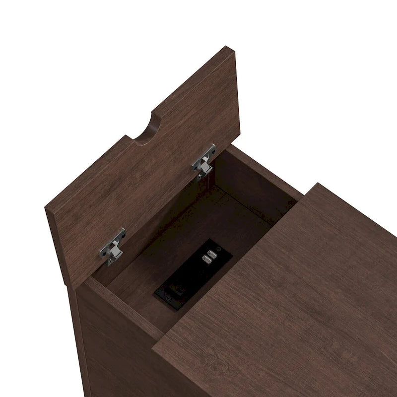 Table de chevet avec ports USB et rangement intégrés - Hauteur 58,4 cm
