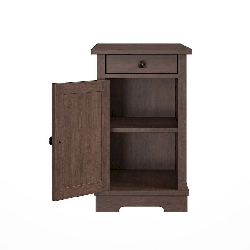 Table de chevet avec ports USB et rangement intégrés - Hauteur 58,4 cm