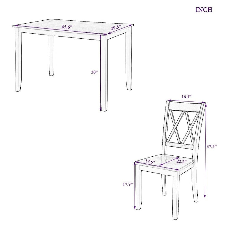 Ensemble table et 5 chaises de salle à manger, Ensemble table de cuisine pour la maison