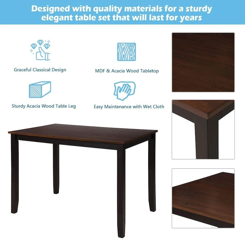 Ensemble table et 5 chaises de salle à manger, Ensemble table de cuisine pour la maison