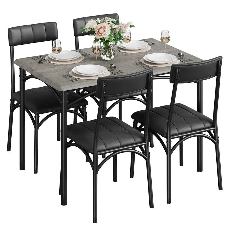 Table et chaises de salle à manger tapissées