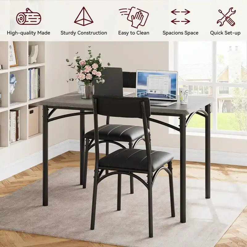 Table et chaises de salle à manger tapissées