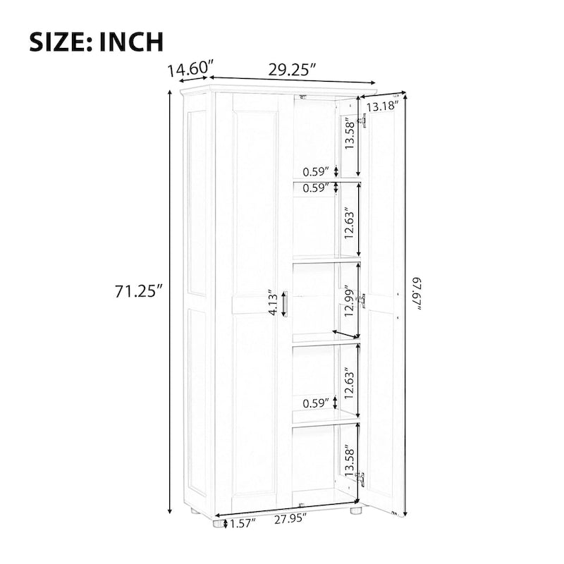 Meuble de rangement de salle de bain à deux portes, étagère réglable, panneau MDF