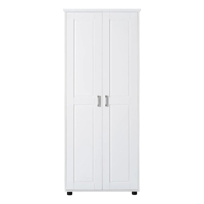 Meuble de rangement de salle de bain à deux portes, étagère réglable, panneau MDF