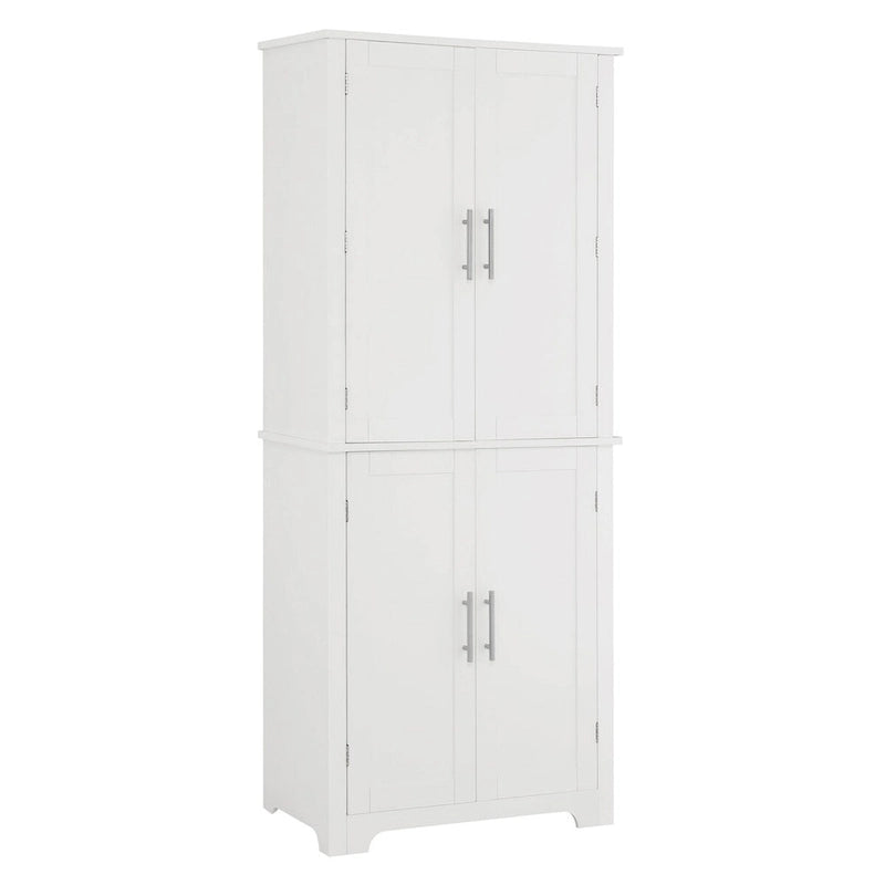 Armoire de rangement de salle de bain en MDF de 67 po de hauteur avec 4 portes et étagères réglables - 28 X 67