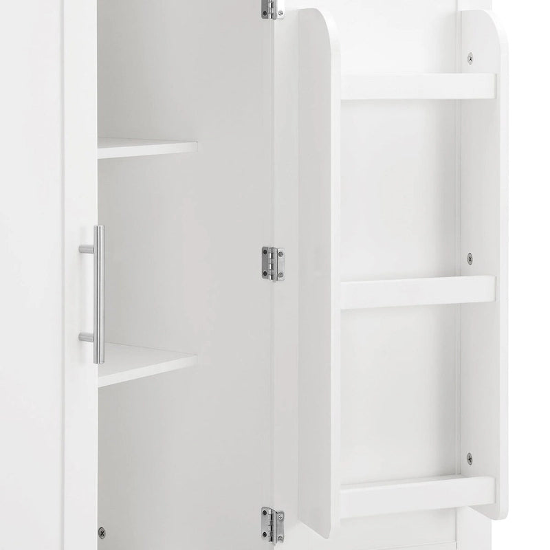Armoire de rangement de salle de bain en MDF de 67 po de hauteur avec 4 portes et étagères réglables - 28 X 67