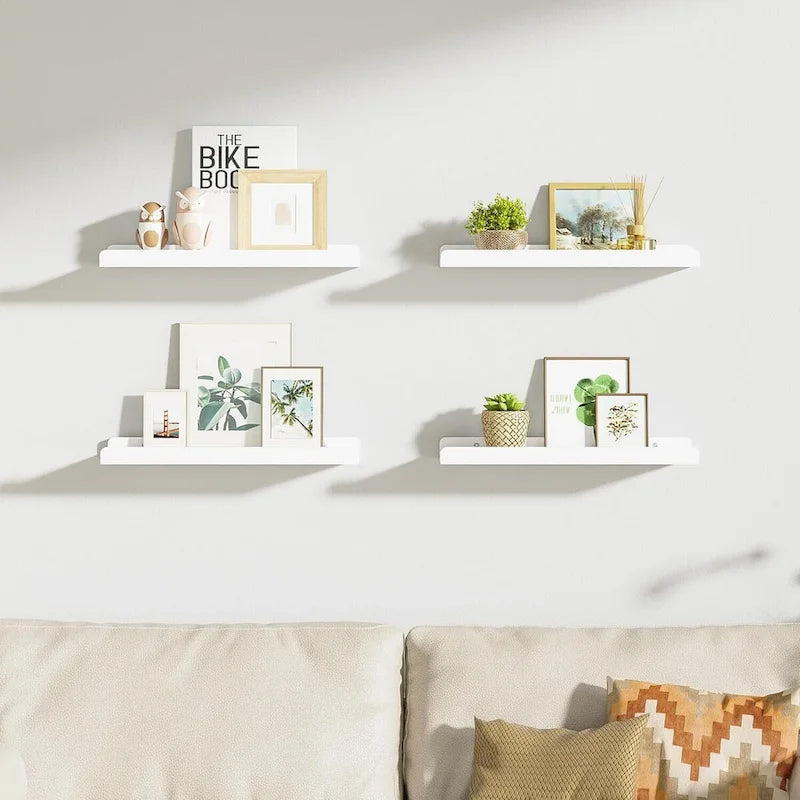 Étagères flottantes murales blanches (lot de 4), 39,6 cm