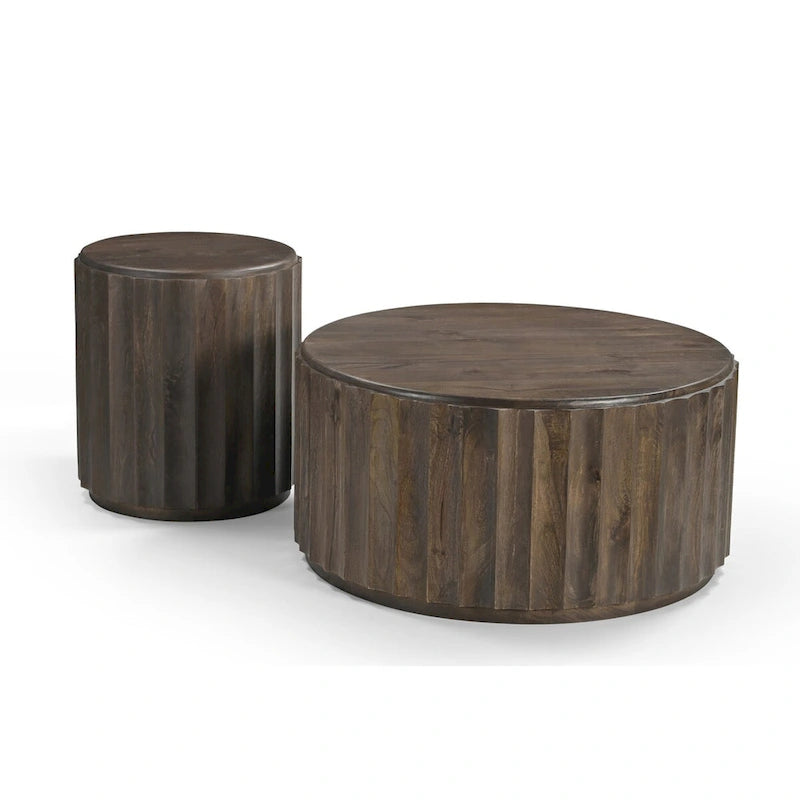 Table d'appoint ronde en bois massif Sydney