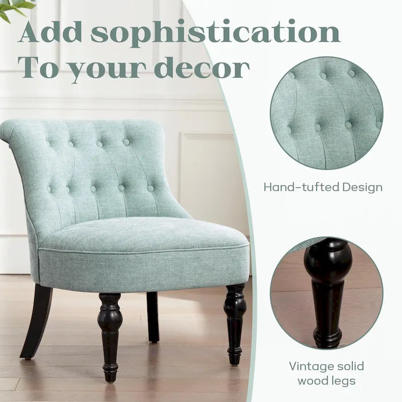 Fauteuil d'appoint confortable sans accoudoirs pour le salon