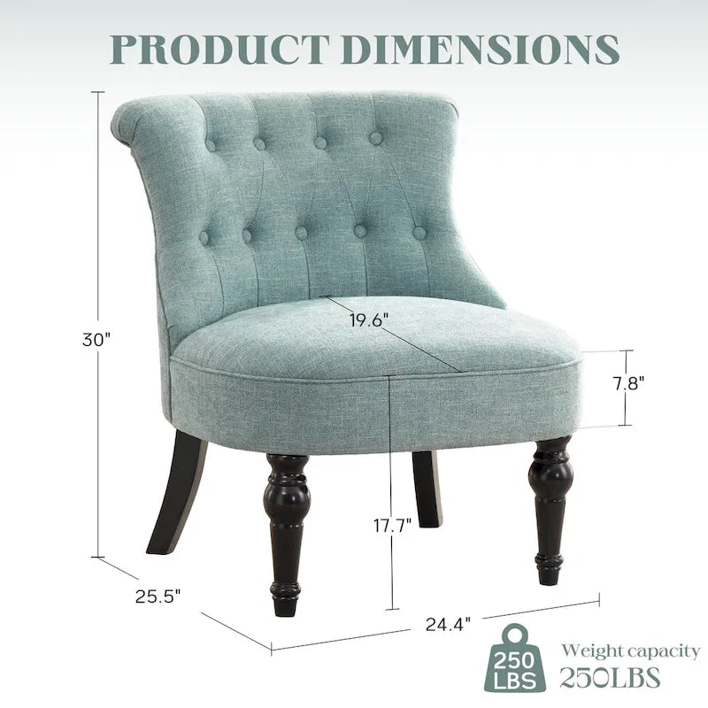 Fauteuil d'appoint confortable sans accoudoirs pour le salon