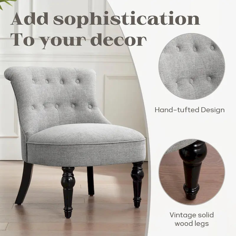 Fauteuil d'appoint confortable sans accoudoirs pour le salon