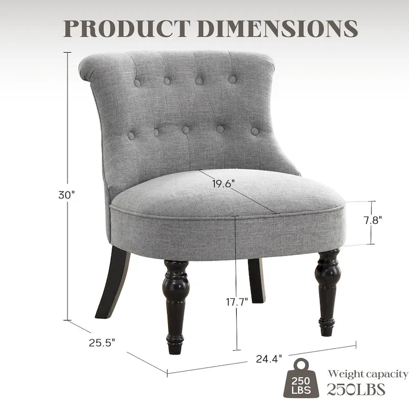 Fauteuil d'appoint confortable sans accoudoirs pour le salon