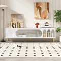 Meuble TV moderne pour téléviseurs jusqu'à 70 pouces, meuble console TV avec 3 étagères et 2 placards