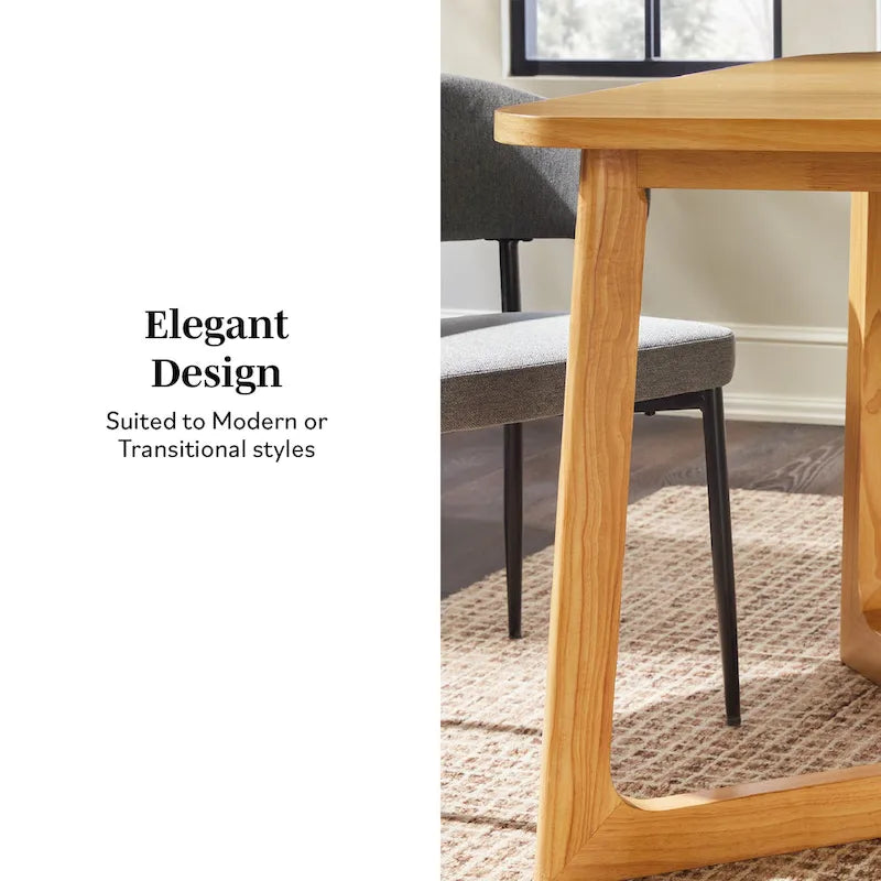 Table à manger en bois massif Middlebrook avec pieds géométriques