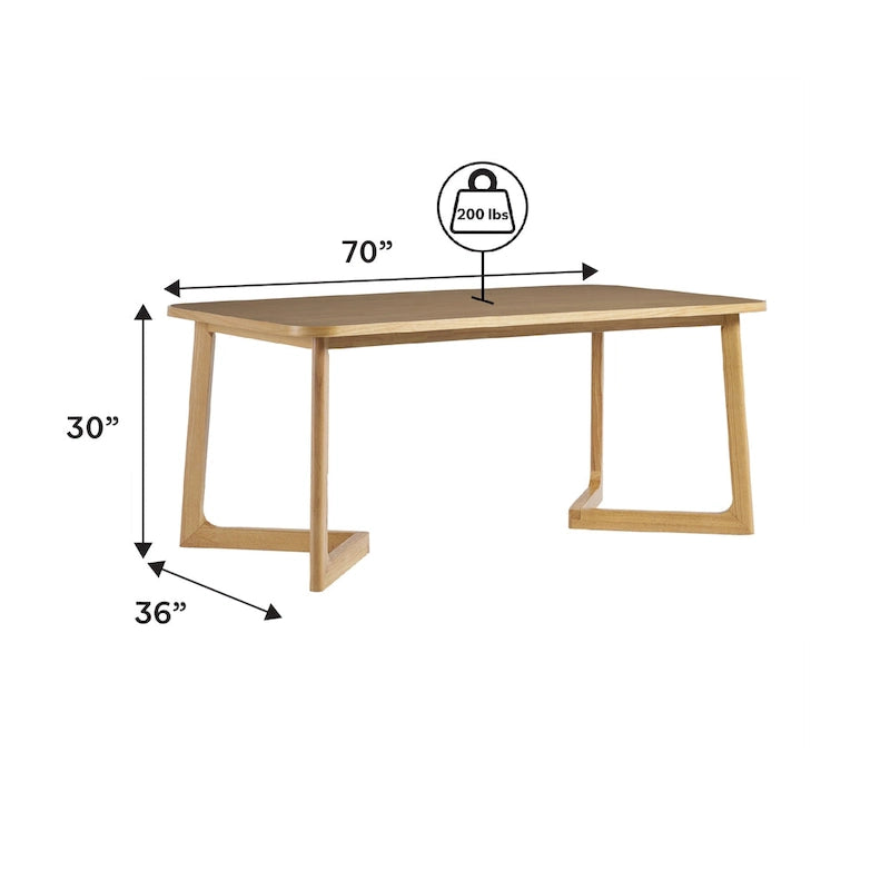Table à manger en bois massif Middlebrook avec pieds géométriques
