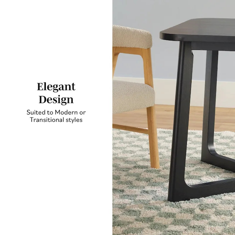 Table à manger en bois massif Middlebrook avec pieds géométriques