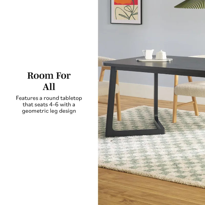 Table à manger en bois massif Middlebrook avec pieds géométriques