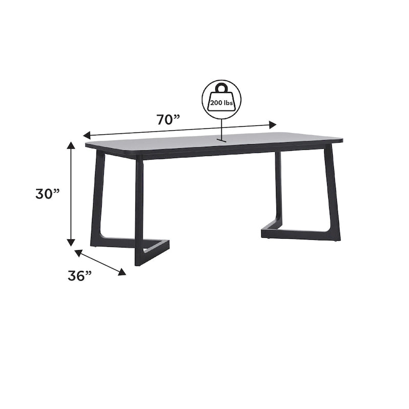 Table à manger en bois massif Middlebrook avec pieds géométriques
