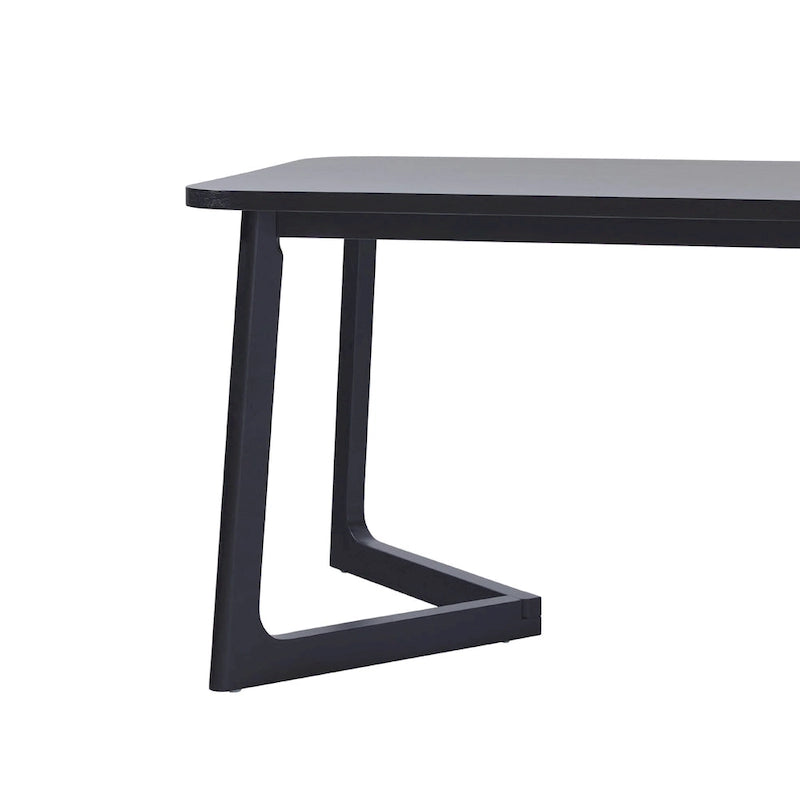 Table à manger en bois massif Middlebrook avec pieds géométriques