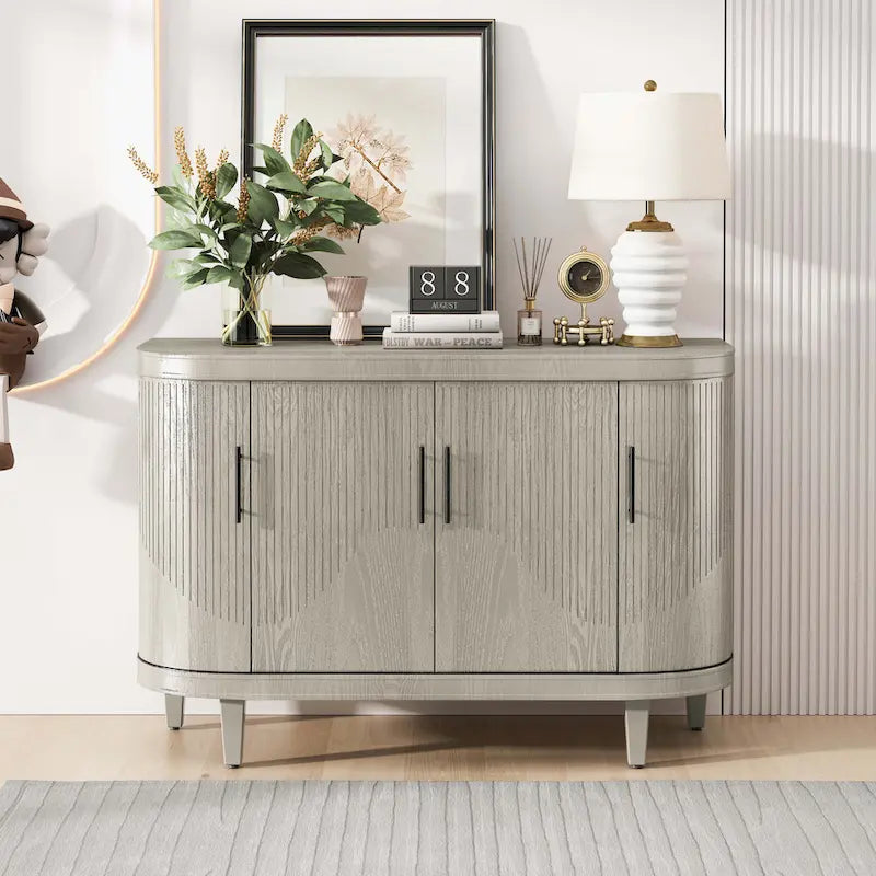 Meuble de rangement décoratif moderne de 120 cm avec étagères réglables