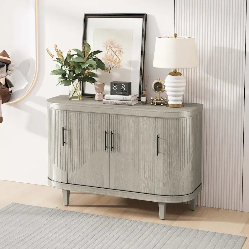 Meuble de rangement décoratif moderne de 120 cm avec étagères réglables
