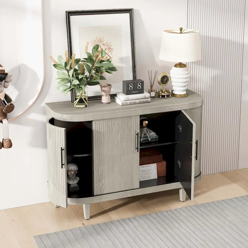 Meuble de rangement décoratif moderne de 120 cm avec étagères réglables