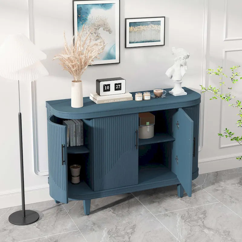 Meuble de rangement décoratif moderne de 120 cm avec étagères réglables