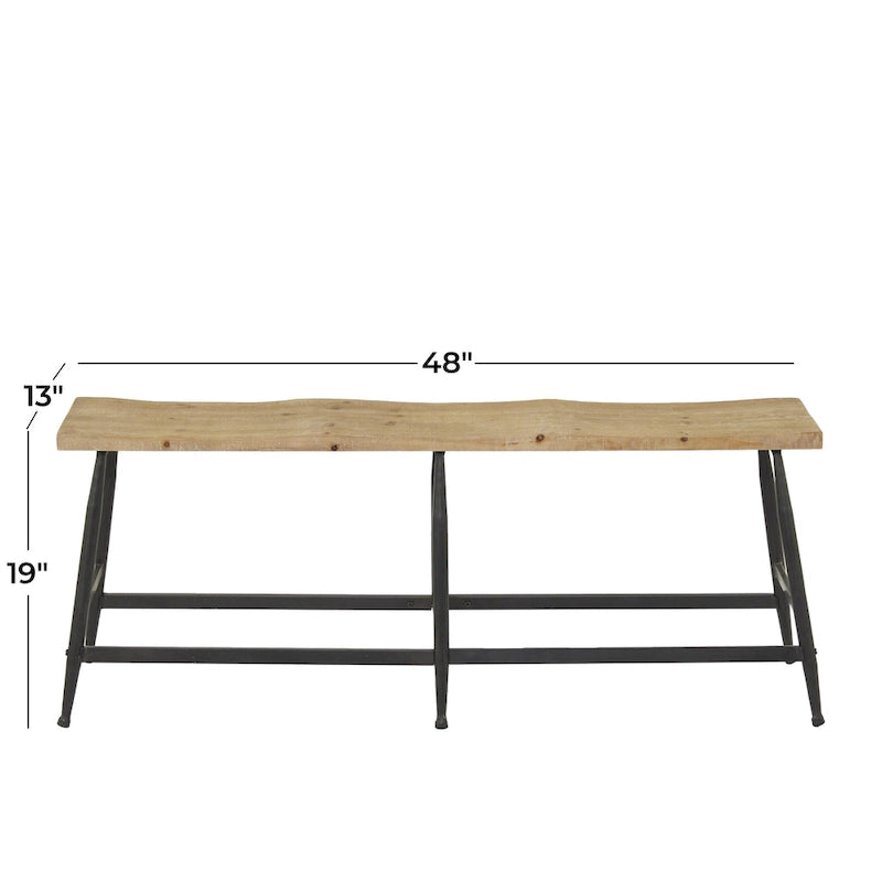 Banc de maison Metal Slim - Marron - Roche River Decor