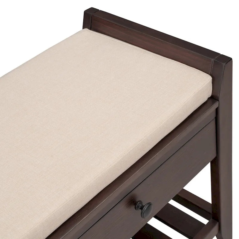 Meuble à chaussures avec assise capitonnée et tiroirs, banc de rangement multifonction pour entrée