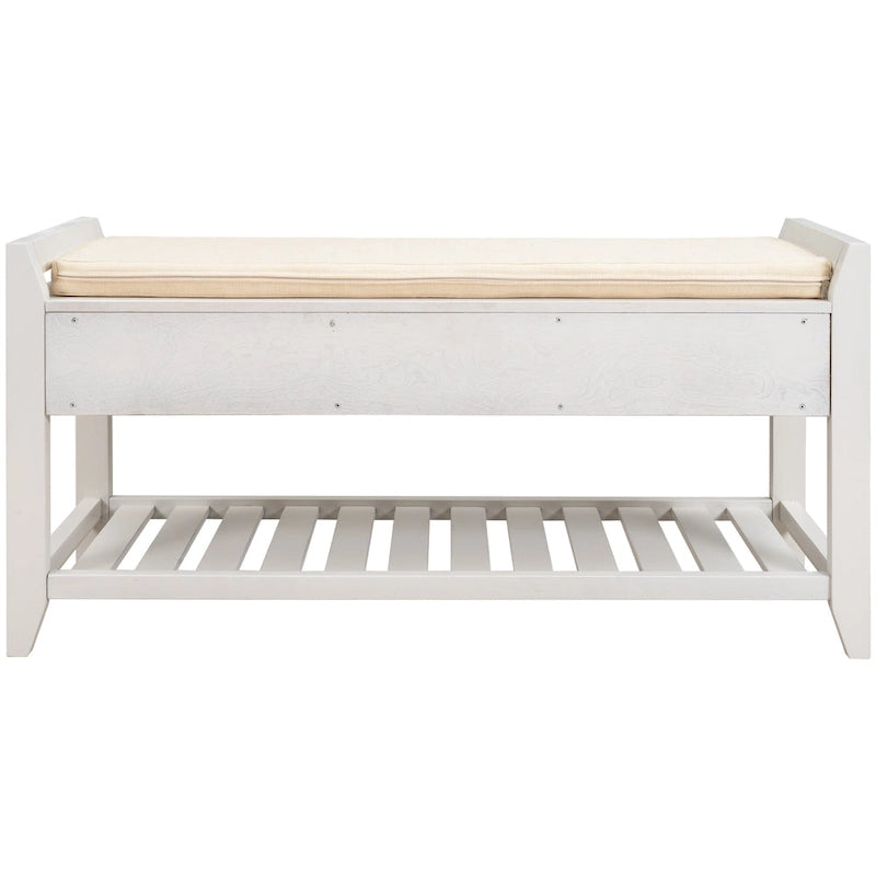 Meuble à chaussures avec assise capitonnée et tiroirs, banc de rangement multifonction pour entrée