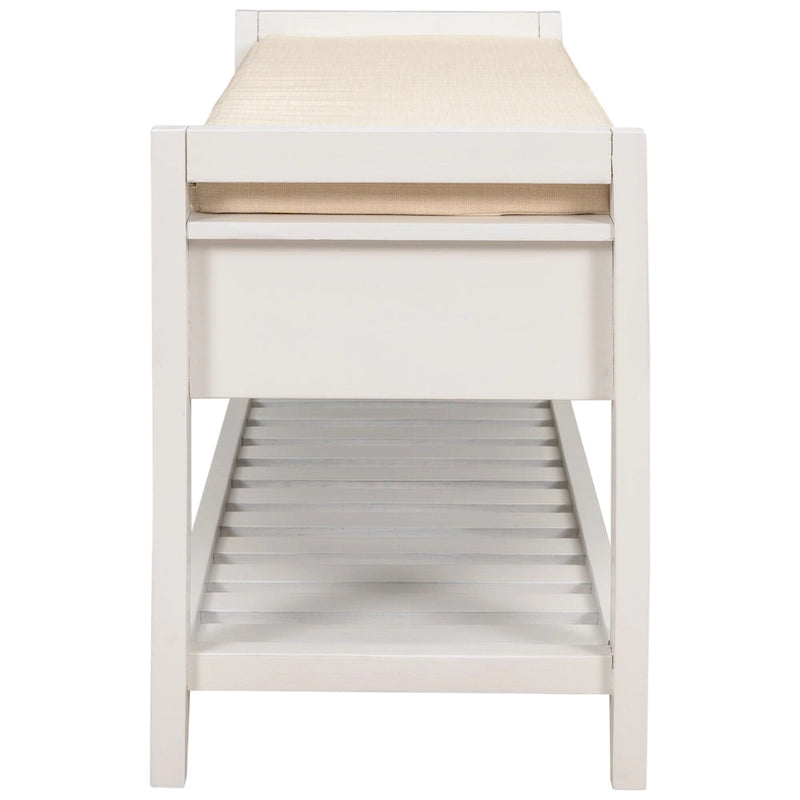Meuble à chaussures avec assise capitonnée et tiroirs, banc de rangement multifonction pour entrée