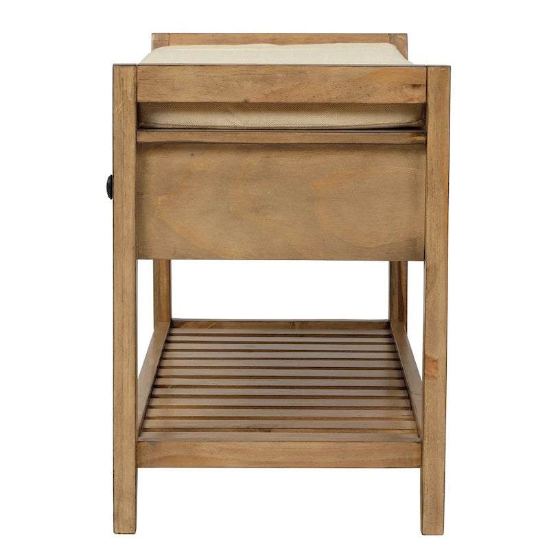 Meuble à chaussures avec assise capitonnée et tiroirs, banc de rangement multifonction pour entrée