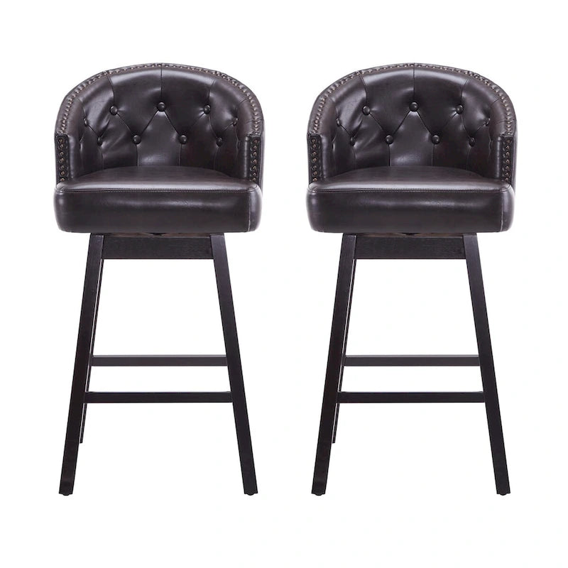 Tabouret de bar pivotant Moore Modern Rubberwood de 33,25 pouces (ensemble de 2) par Christopher Knight Home